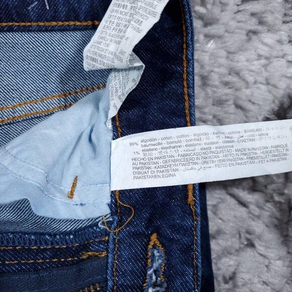 Zara Mom Fit High Rise Slim Ankle Jeans Dark Wash Blue Women's Size US 0 EU 32 - Picture 6 of 10